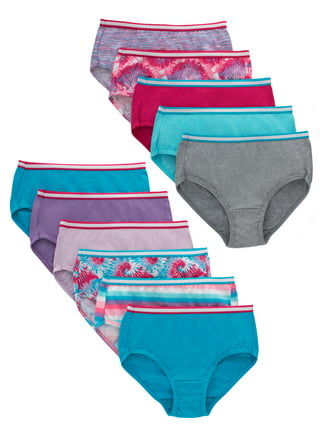 Hanes Pure Comfort Toddler Girls' Cotton Brief Underwear, 10-Pack Assorted  2/3T