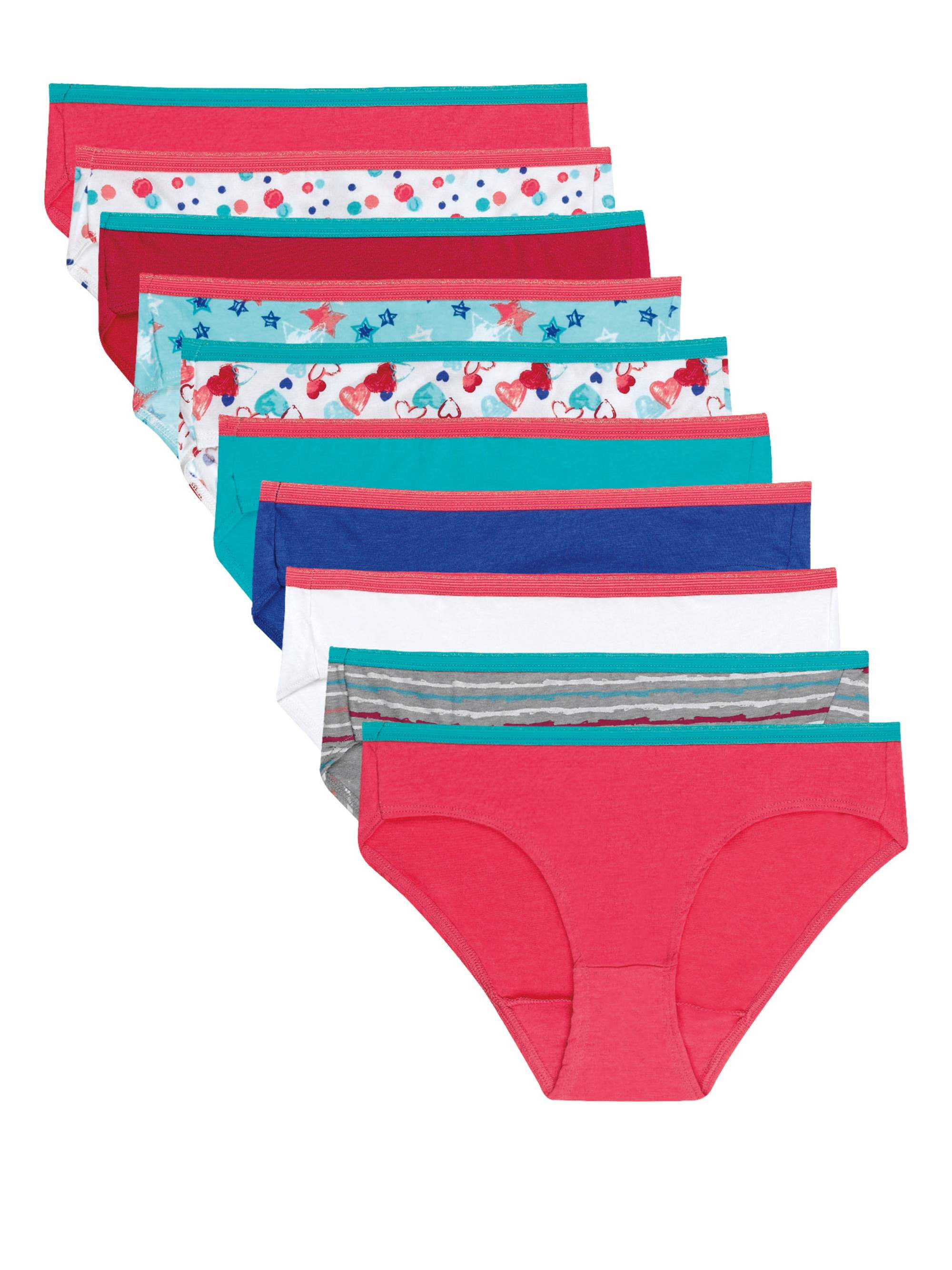 10-PACK Hanes Panties Girls Sz 10 Assorted Underwear 100% Cotton Multicolor  NWOT
