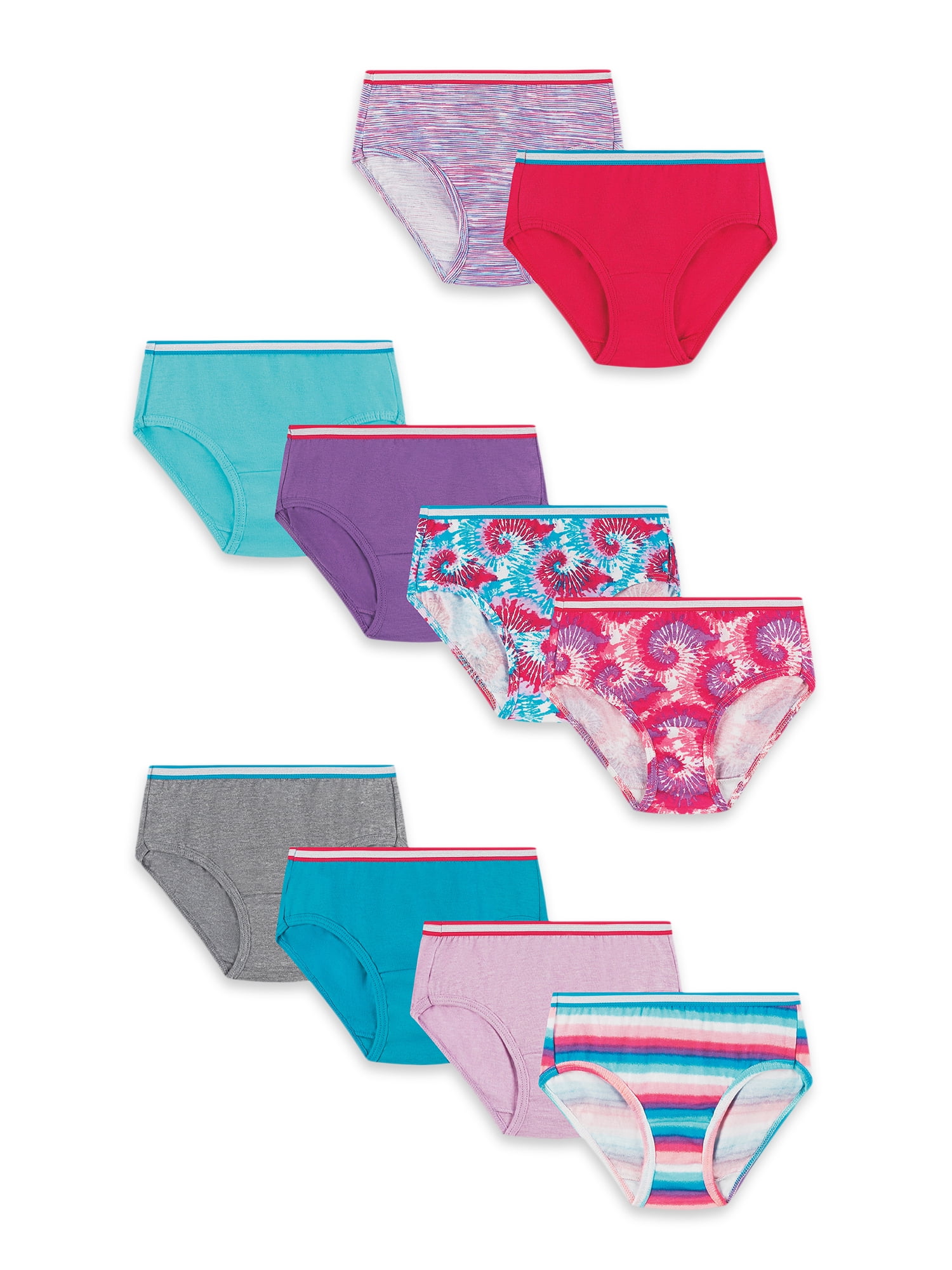 Hanes Girls' 100% Cotton Tagless Low Rise Panties, Available in 10 and 20  Pack, Assorted - 6 Pack, 4 : : Clothing, Shoes & Accessories