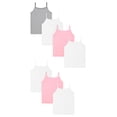 thumbnail image 1 of Hanes Girls' Tank Top Cami Pack, 7-Pack, Breathable Cotton Blend White/Pink/Grey M, 1 of 3