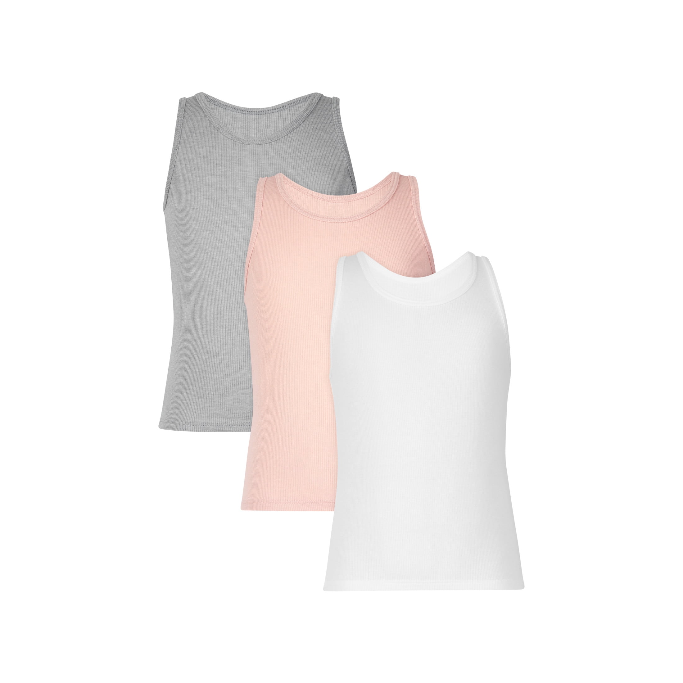 Hanes Girls Tank Top Pack, 3-Pack, Originals SuperSoft Tanks for Girls, Moisture-Wicking