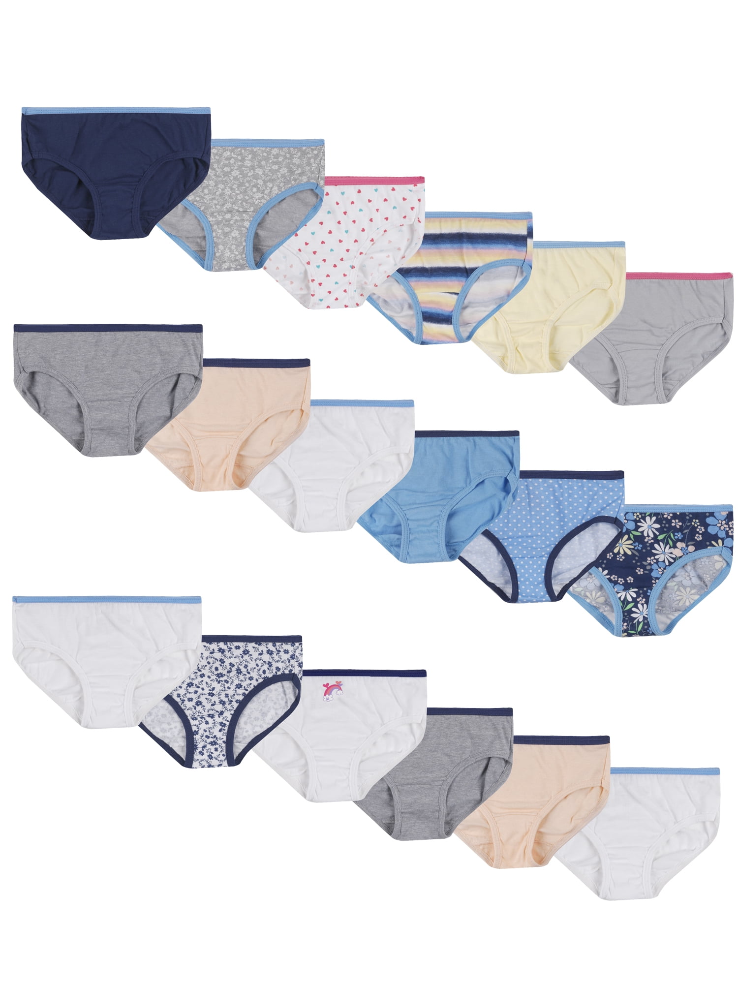 Hanes Girls Underwear, 14 + 4 Bonus Pack Tagless Girls Briefs Sizes 4 - 14  