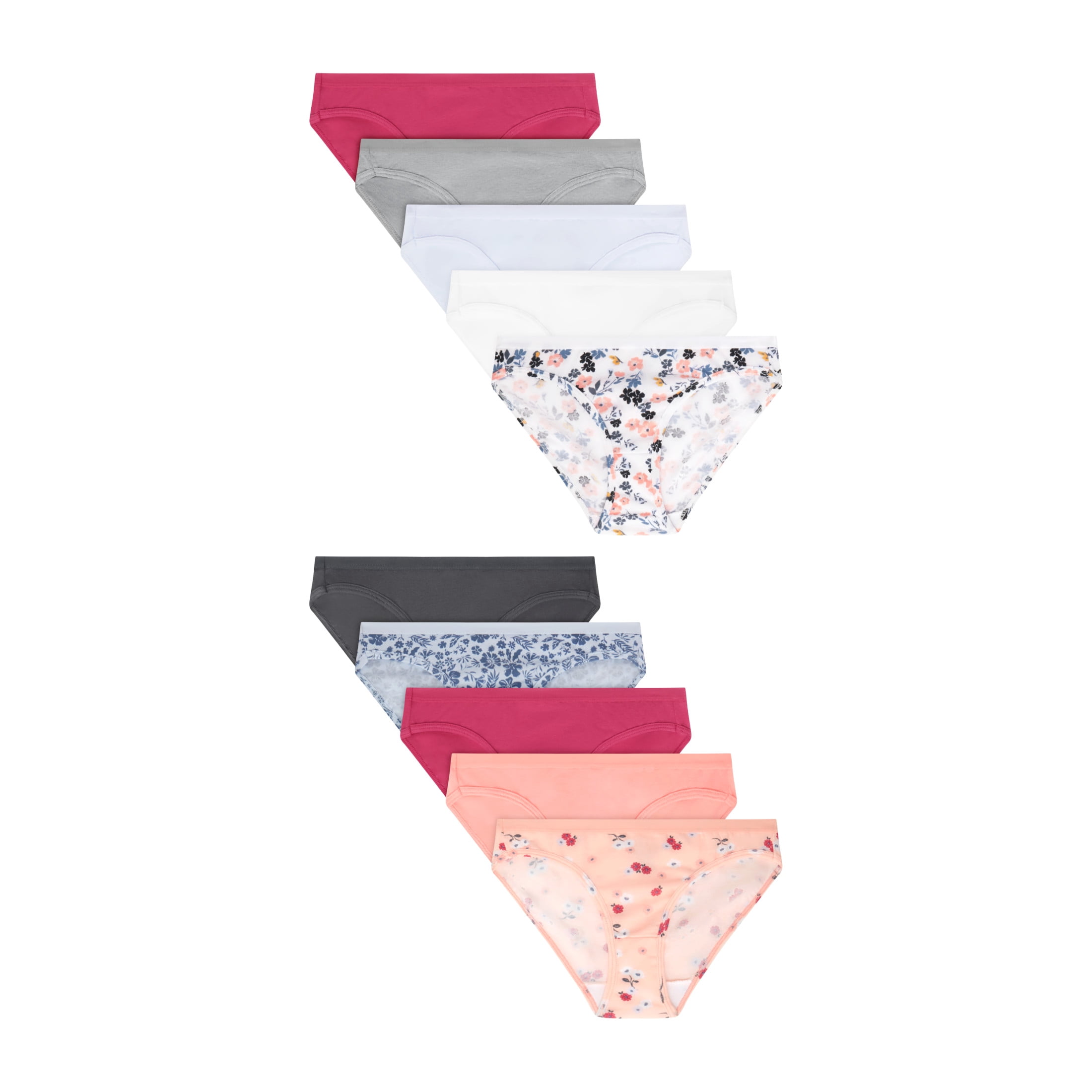 Hanes Girls Underwear Bikini Pack, 10-Pack, Cotton-Stretch Bikini Panties for Girls, Tag Free