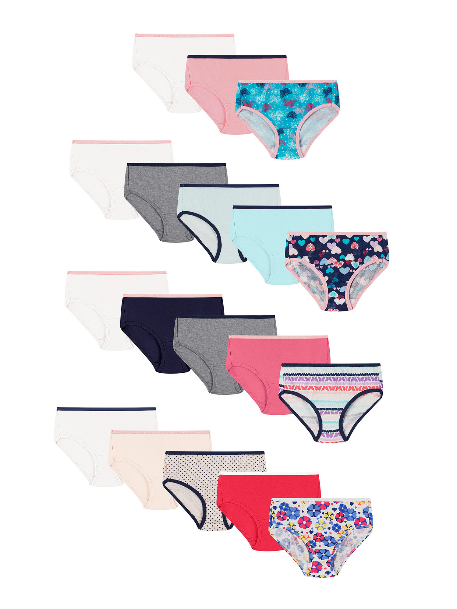 Hanes Girls Underwear Briefs, 14+4 Bonus Pack, Sizes 4-16 - image 1 of 4