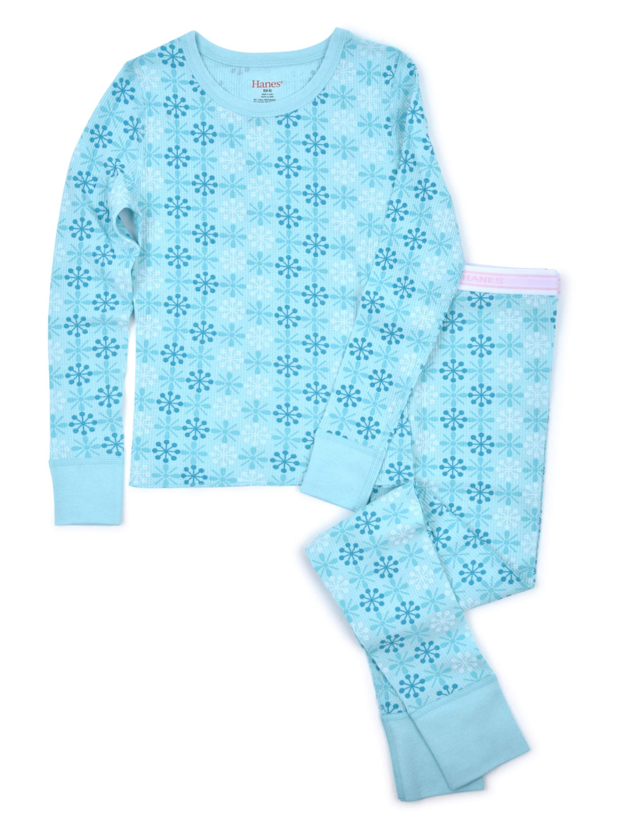 Hanes Girls Waffle Thermal Underwear 2 Piece Set, Sizes XSL