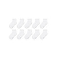 thumbnail image 1 of Hanes Girls Ankle Socks, 10 Pairs, Cushioned Quarter Socks, Stretch, White, 1 of 5
