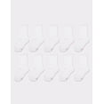 thumbnail image 1 of Hanes Girls Crew Socks, 10 Pairs, Cushioned Uniform Socks, Stretch, White, 1 of 5