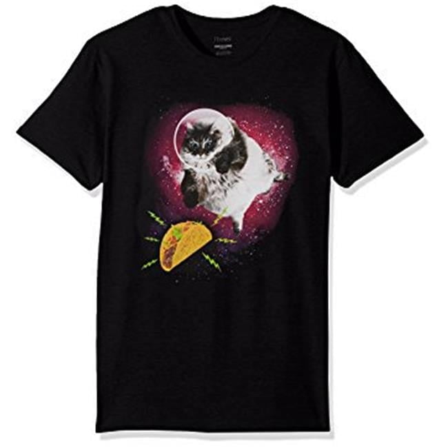 Men's Funny Humor Sarcastic Cat on a Taco Quest Graphic Tee Shirt