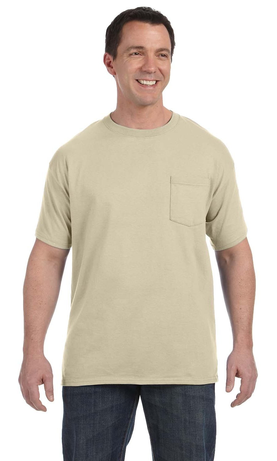 Hanes H5590 Men's 6.1 oz. Tagless Pocket T-Shirt - Walmart.com