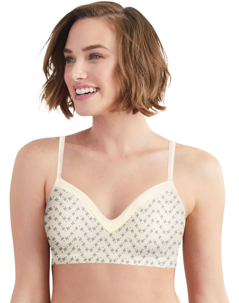 Hanes Women's Comfort Evolution Lace Wirefree Bra, Tick Tock Chevron  Pattern, Small : : Clothing, Shoes & Accessories