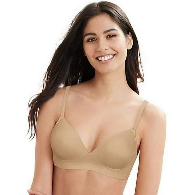 Hanes-Hanes Ultimate No Dig Support Smoothtec Wirefree Bra-Nude-X Small 