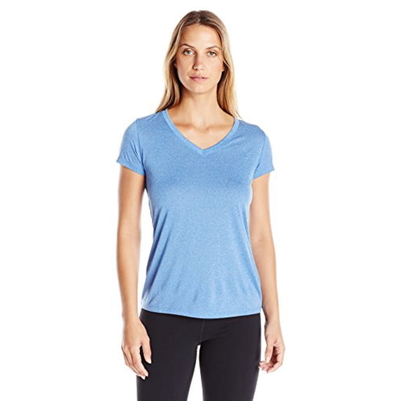 Hanes Women's Sport Performance V-Neck Tee, Awesome Blue Heather, XX-Large