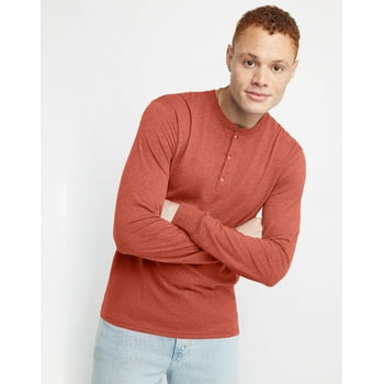 Hanes Originals Men's Long Sleeve Henley T-Shirt, Sizes S-3XL