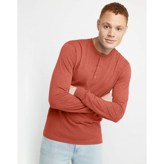 Hanes Originals Men's Long Sleeve Henley T-Shirt, Sizes S-3XL