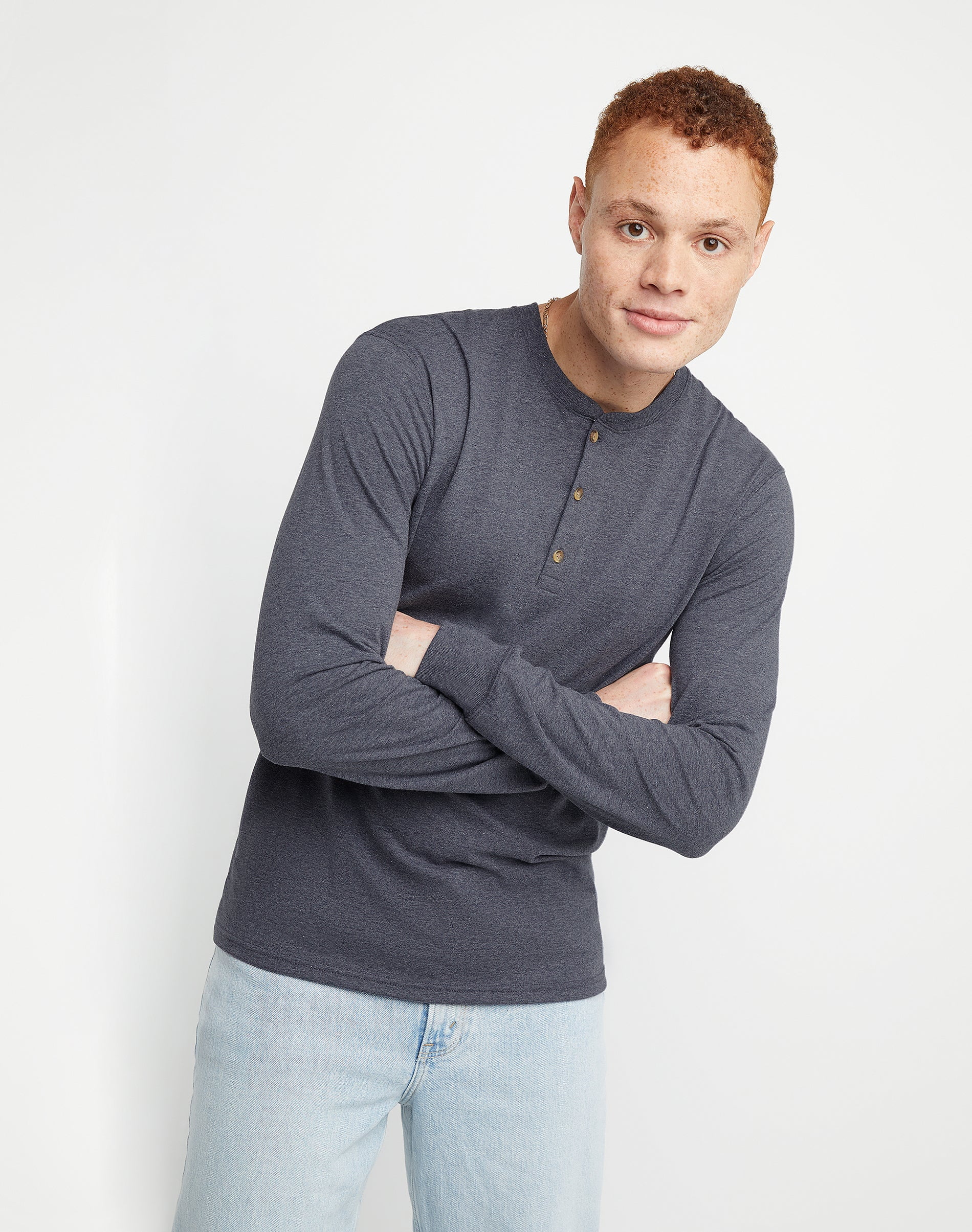 Hanes Men's 2 Pack Long Sleeve Nano T-Shirt - 1 Ash / 1