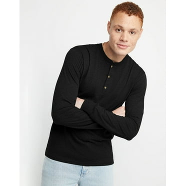 Hanes Henley Long Sleeve Originals Men's Tri-Blend Three Button Camping Outdoors