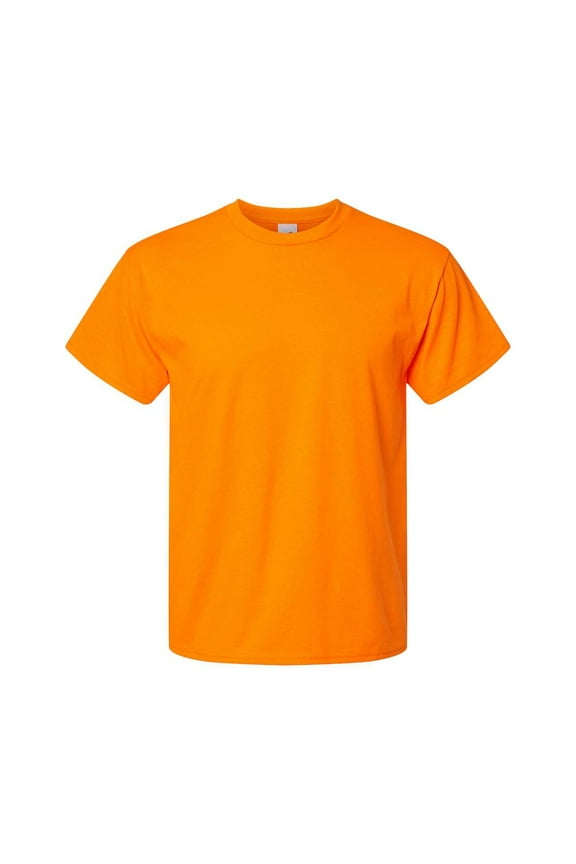 Hi Vis Safety Orange T-Shirt, Men High Visibility Short Sleeve Work Safety Essential Tee, L