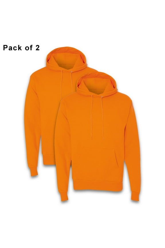 High Visibility Hooded Safety Sweatshirt | 7.8oz XP Fleece Safety Orange Hoodie Hi Vis Work Reflective Ecosmart Sweatshirt Size 4XL Bulk 2 Pack
