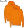 thumbnail image 1 of Hanes - High Visibility Safety Hooded Sweatshirt with Pocket, Ecosmart Fleece Comfort Pullover Hooded 7.8 oz, Men Hi Vis Safety Orange Work Size XL, 2 Pack, 1 of 6