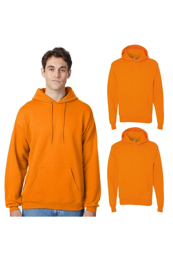 - High Visibility Hooded Sweatshirt - P170 | Safety Workwear Pack-2 Adult Fleece Sweater With Pouch Pocket, 7.8 oz Size S