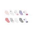 thumbnail image 1 of Hanes Infant/Toddler Girls' Ankle Socks, Gripper Bottoms, 10-Pairs Grey/White/Pink/Purple Assorted 24MTH, 1 of 2