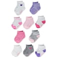 thumbnail image 1 of Hanes Infant/Toddler Girls' Ankle Socks, Gripper Bottoms, 10-Pairs, 1 of 1