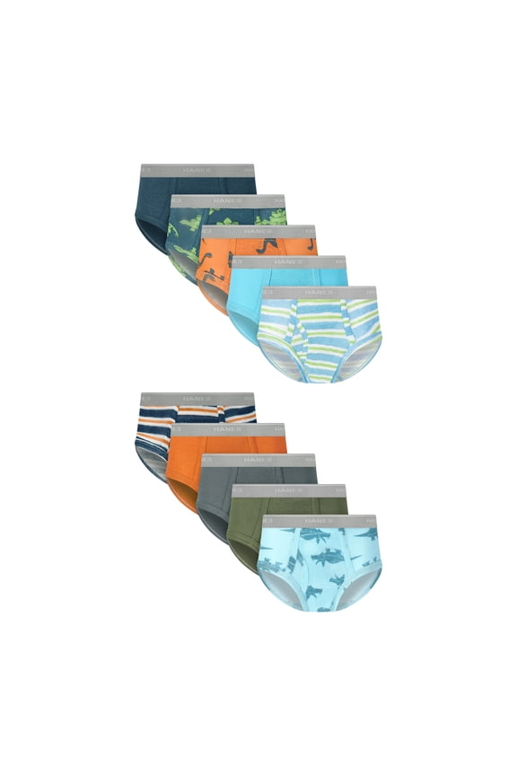 Infants/Toddlers Briefs Underwear Pack, 10-Pack, Toddler Boy's Cotton Underwear Pack, Tagless