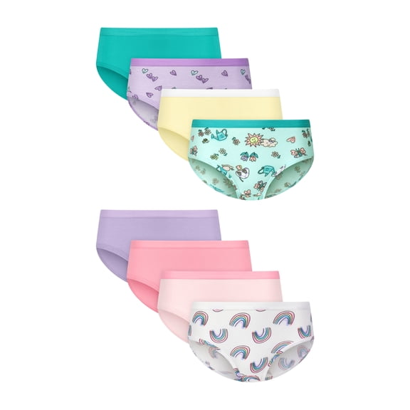 Hanes Infants/Toddlers Underwear Briefs Pack, 8-Pack, Cotton Stretch Toddler Underwear, Comfort Girls' Panties