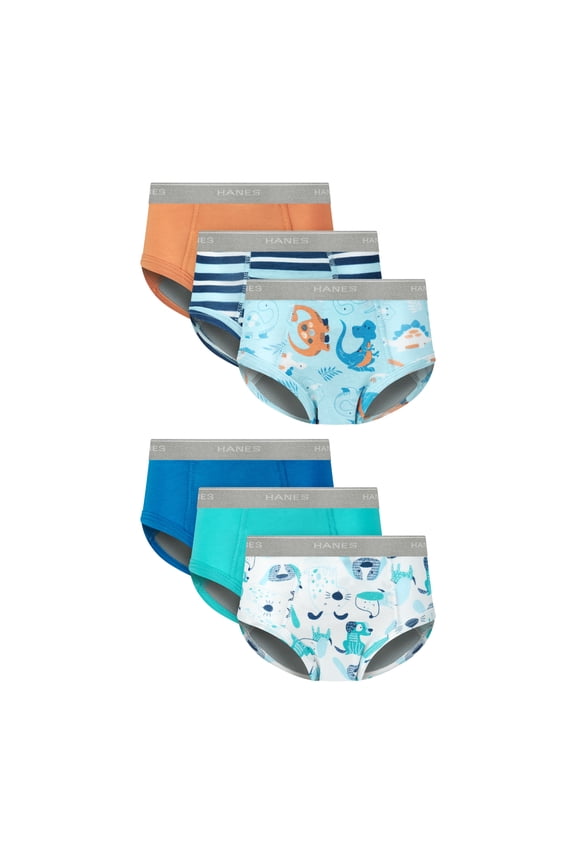 Infants/Toddlers Potty Trainer Briefs Underwear Pack, 6-Pack, Leak Protection Toddler Training Underwear