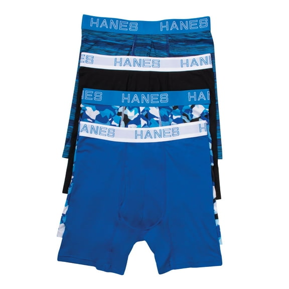 Hanes Intimates Blue Spandex Blend Everyday Boxer Brief Size: S