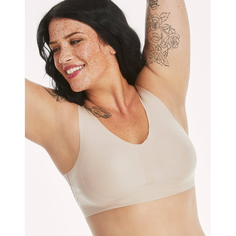 Hanes Invisible Embrace Women's Wireless T-Shirt Bra, Seamless Nude XL 