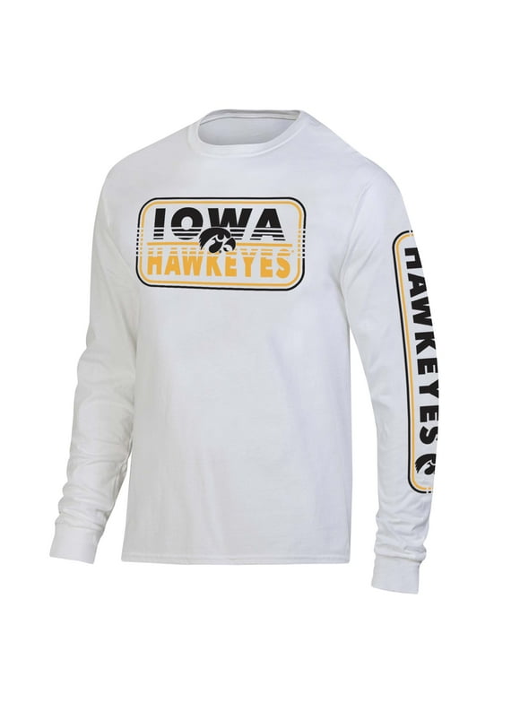 Hanes Iowa Hawkeyes White Long Sleeve 2-hit T-Shirt