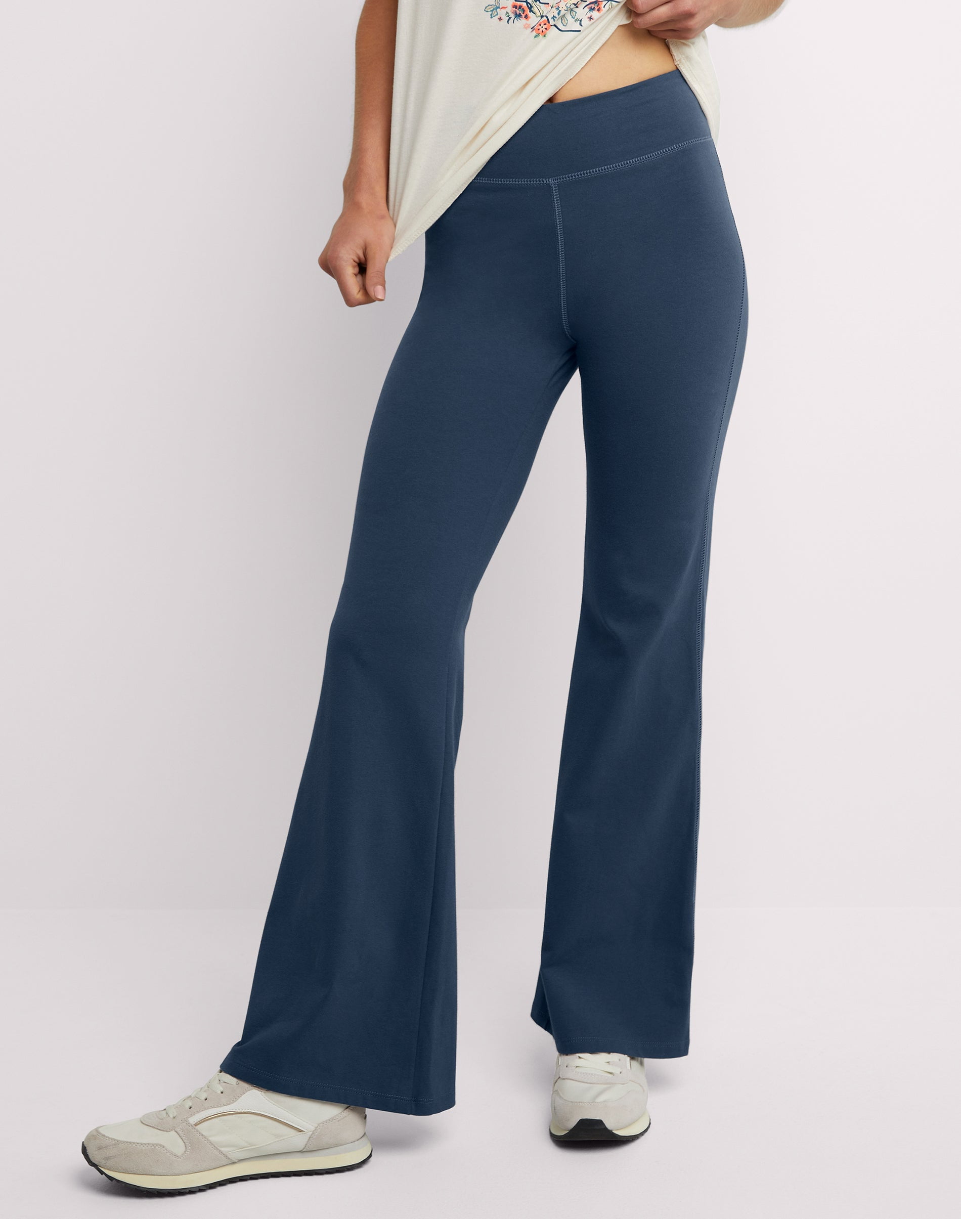 Hanes Jersey Flare Pants Women's Stretch Sweatpants Soft Originals 31 Inseam