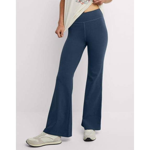 Hanes Jersey Flare Pants Women's Stretch Sweatpants Soft Originals 31 Inseam