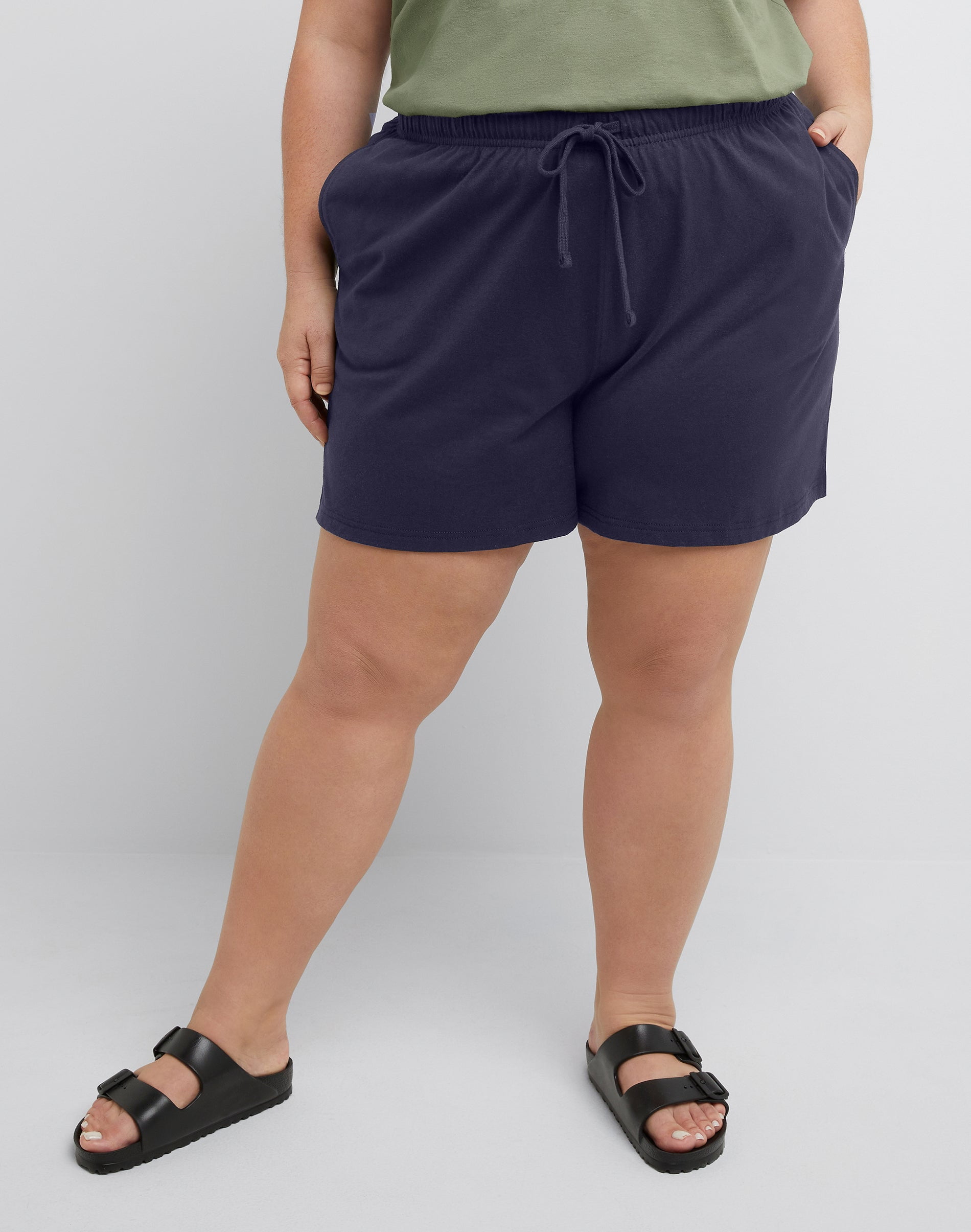 Plus Utility Pocket Loose Fit Jersey Shorts