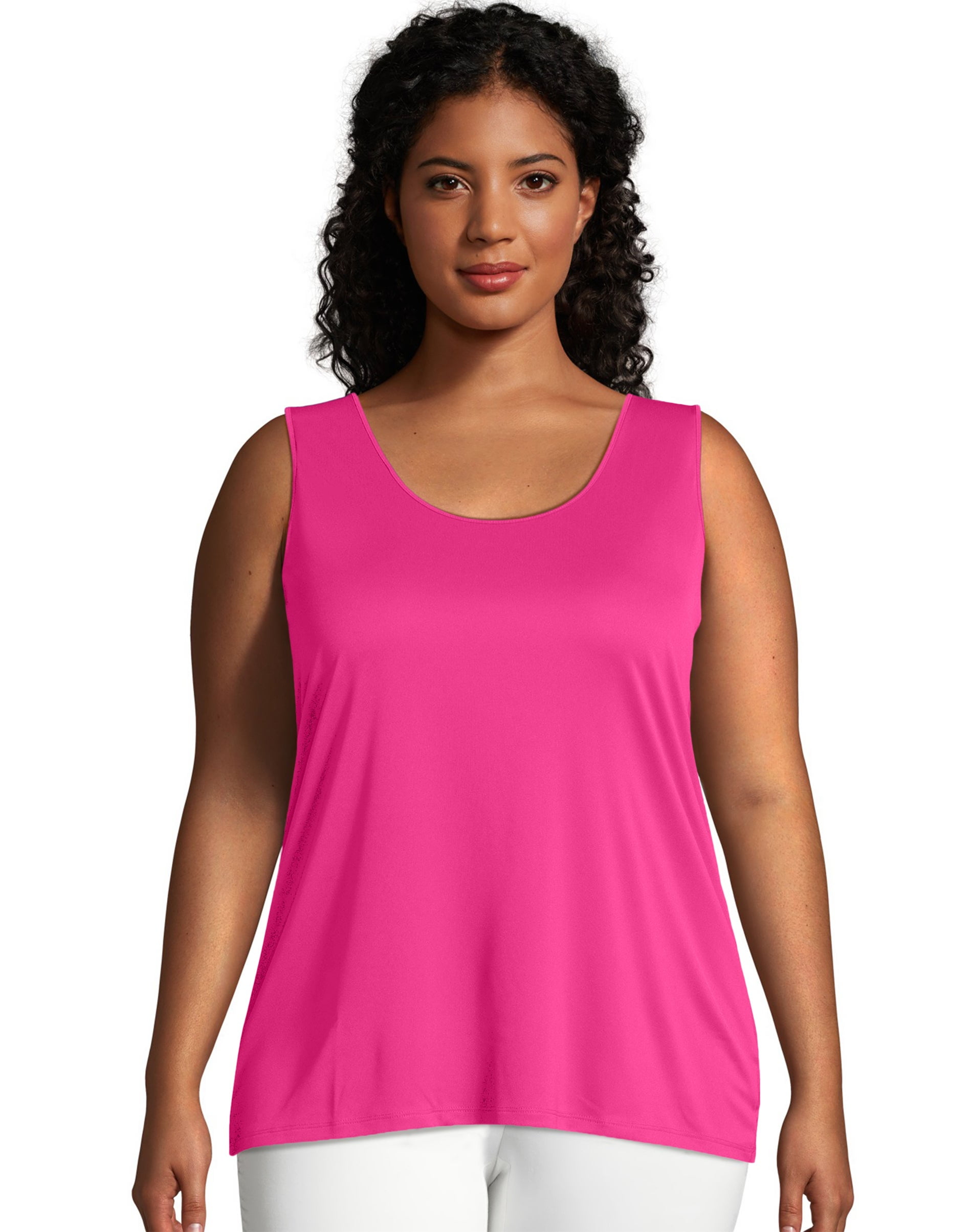 Hanes Just My Size Cool DRI Women's Tank (Plus ) Vivid Fuchsia 3X ...