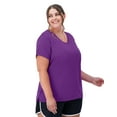 thumbnail image 1 of Hanes Just My Size Cool DRI Women's V-Neck T-Shirt (Plus ) Plum Dream 5X, 1 of 6