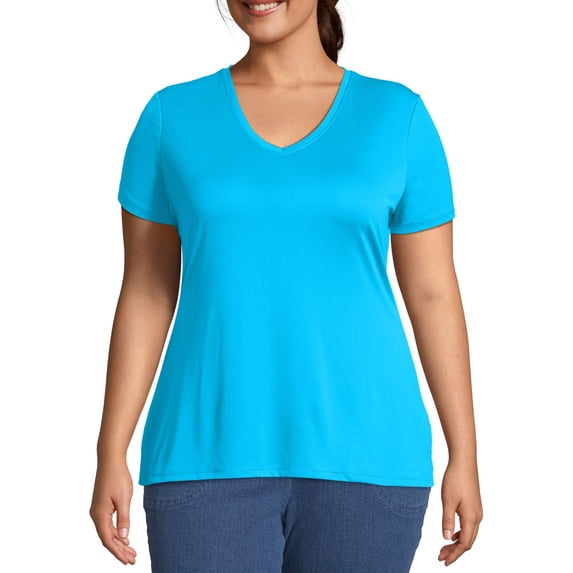 JMS by Hanes Women's Plus Size Active Cool Dri Performance V-neck