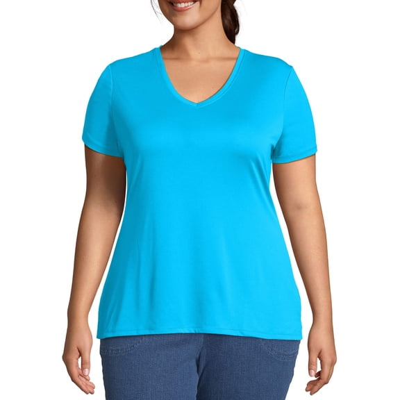 Just My Size Women's Plus Size Active Cool Dri Performance V-neck