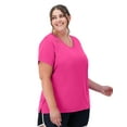 thumbnail image 1 of Hanes Just My Size Cool DRI Women's V-Neck T-Shirt (Plus ) Vivid Fuchsia 5X, 1 of 6