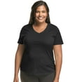 thumbnail image 1 of Hanes Just My Size Cotton Jersey Short Sleeve V-Neck T-Shirt (Plus ) Black 2X Women's, 1 of 3