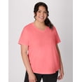 thumbnail image 1 of Hanes Just My Size Cotton Jersey Short Sleeve V-Neck T-Shirt (Plus ) Briny Pink 4X Women's, 1 of 5