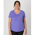 thumbnail image 1 of Hanes Just My Size Cotton Jersey Short Sleeve V-Neck T-Shirt (Plus ) Petal Purple 4X Women's, 1 of 5