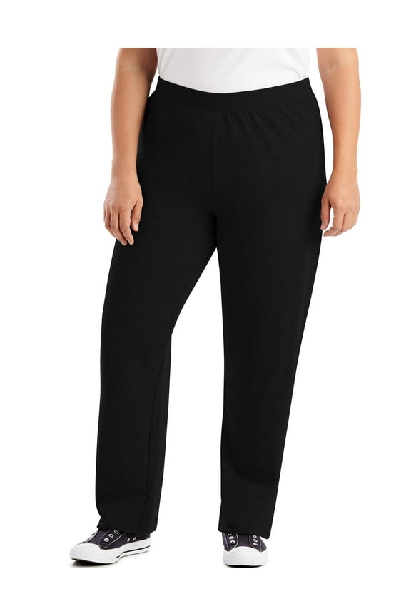 Just My Size EcoSmart Women's Fleece Sweatpants, Open Leg, 28.5" (Petite Plus ) Ebony 2X