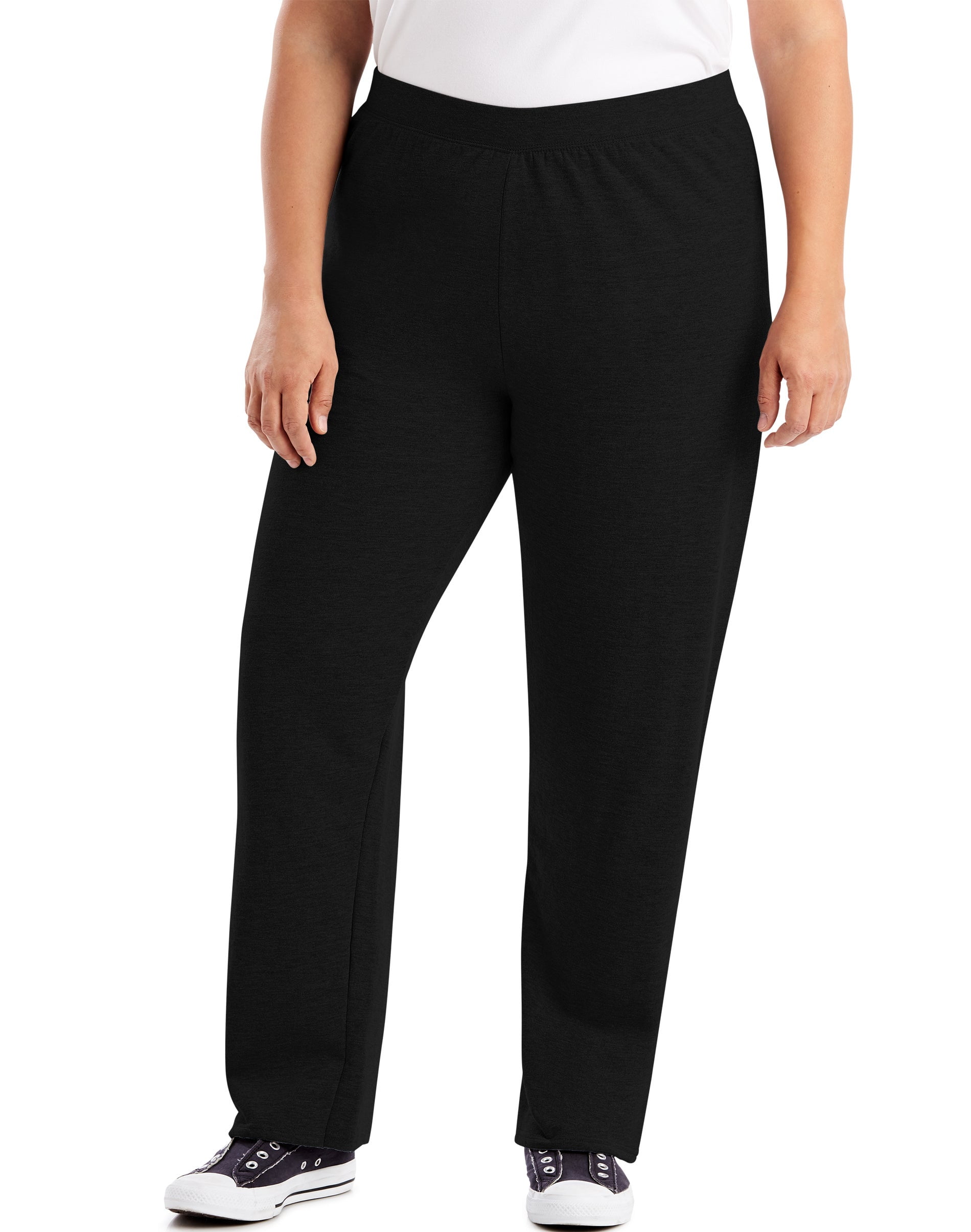 Hanes Just My Size EcoSmart Women's Fleece Sweatpants, Open Leg, 28.5" (Petite Plus ) Ebony 4X