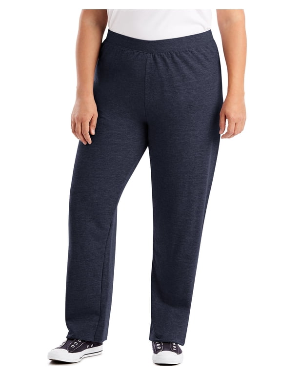 Just My Size EcoSmart Women's Fleece Sweatpants, Open Leg, 28.5" (Petite Plus ) Navy Heather 1X