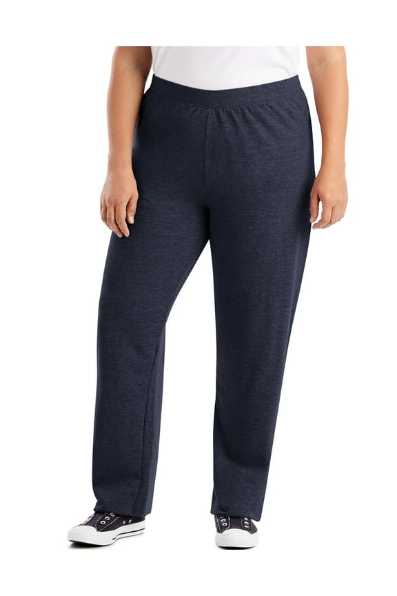 Just My Size EcoSmart Women's Fleece Sweatpants, Open Leg, 28.5" (Petite Plus ) Navy Heather 1X