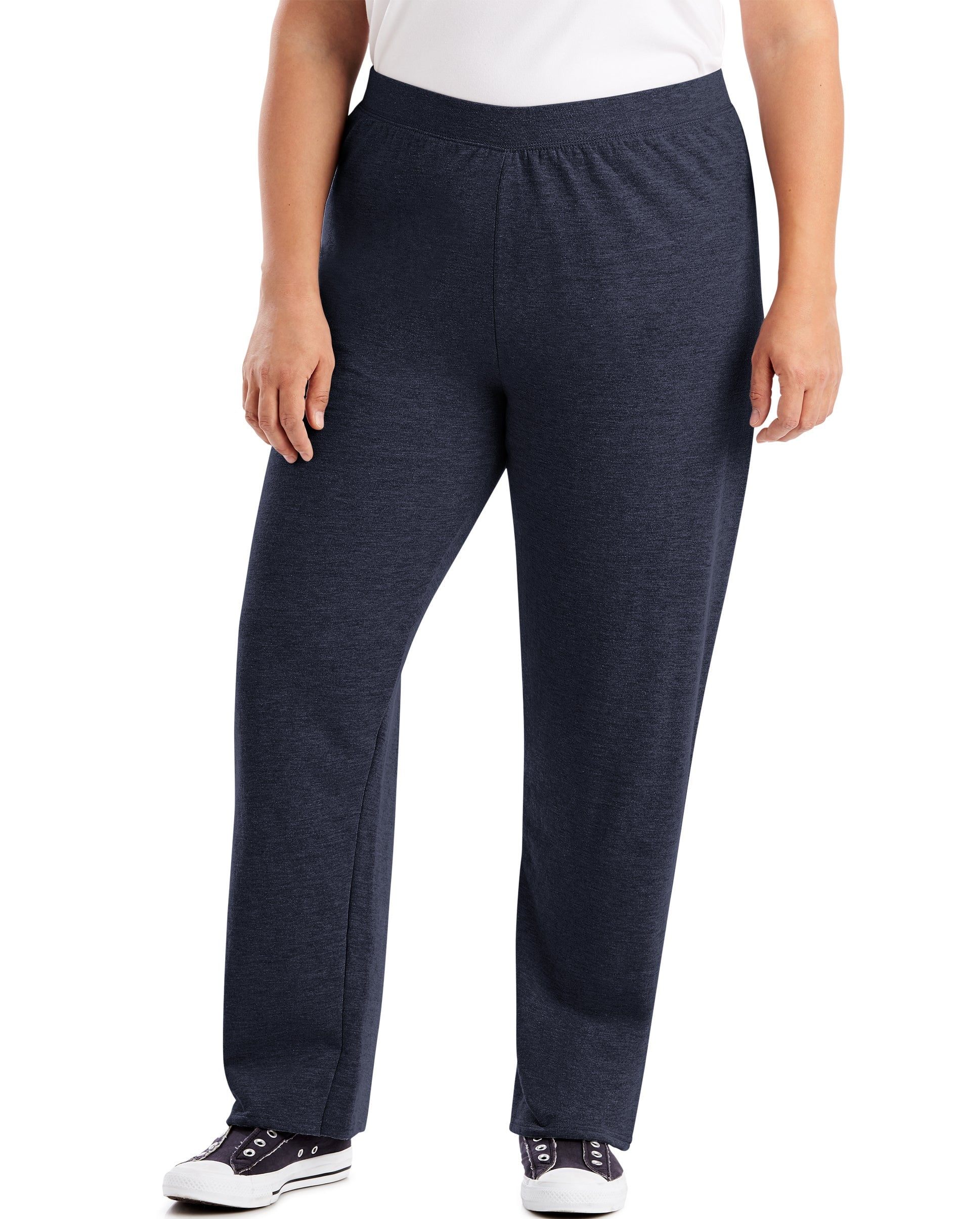 Hanes Just My Size EcoSmart Women's Fleece Sweatpants, Open Leg, 28.5" (Petite Plus ) Navy Heather 4X