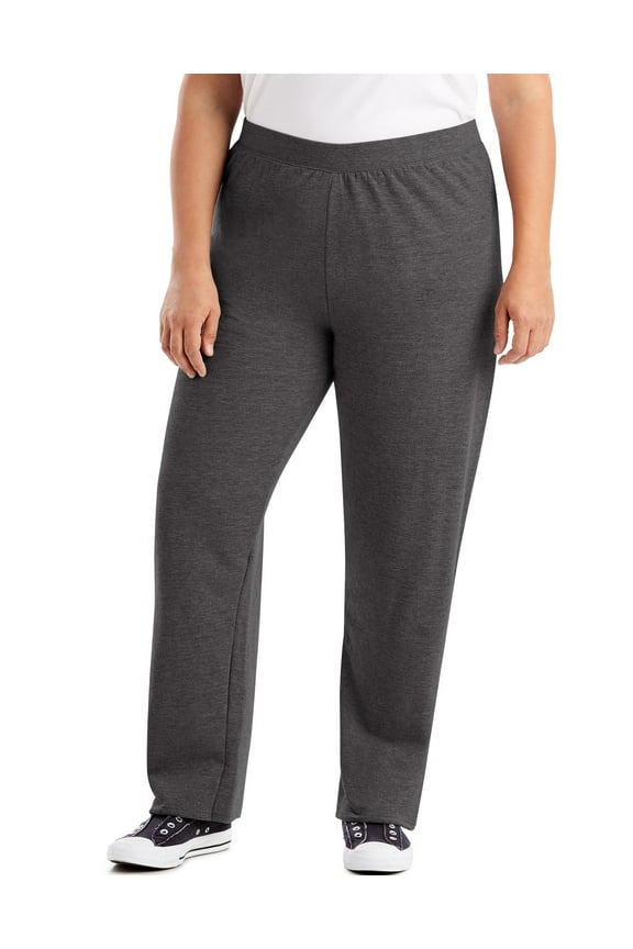 Just My Size EcoSmart Women's Fleece Sweatpants, Open Leg, 28.5" (Petite Plus ) Slate Heather 1X