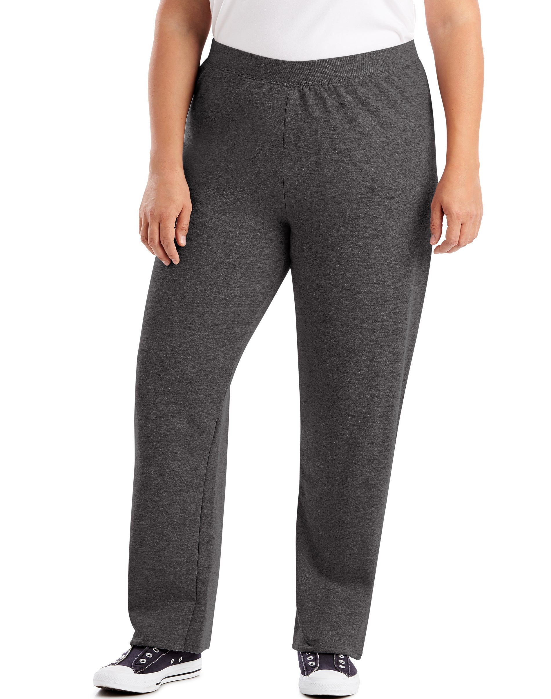 HANES Just My Size EcoSmart Women's Fleece Sweatpants, Open Leg, 28.5" (Petite Plus ) Slate Heather 2X